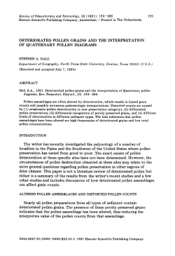 1981 Deteriorated pollen grains and the interpretation of Quaternary