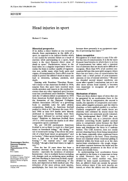 Head injuries in sport - British Journal of Sports Medicine