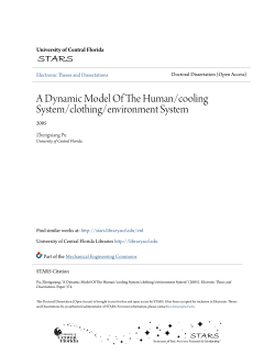 A Dynamic Model Of The Human/cooling System/clothing
