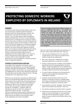 protecting domestic workers employed by diplomats in ireland