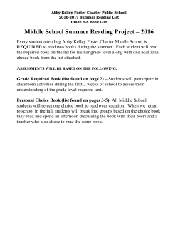 Abby Kelley Foster Middle School Summer reading Requirements