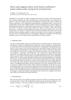 Micro-scale roughness effects on the friction coefficient of granite