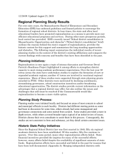Planning Study - Massachusetts Department of Elementary and