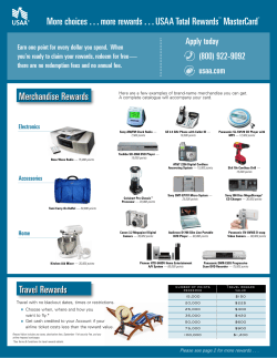 More choices . . . more rewards . . . USAA Total RewardsSM