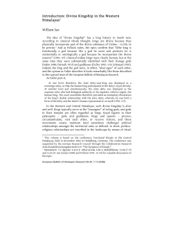 Introduction:Divine Kingship in the Western Himalayas