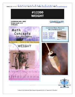 12200 weight - The Described and Captioned Media Program