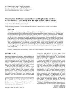 Classification of patterned ground based on morphometry and site