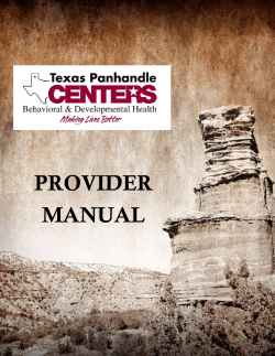 provider manual - Texas Panhandle Centers