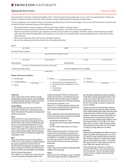 paper Optional Arts Form - Princeton University Admission