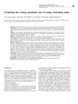 Predicting the resting metabolic rate of young Australian