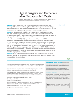 Age at Surgery and Outcomes of an Undescended Testis