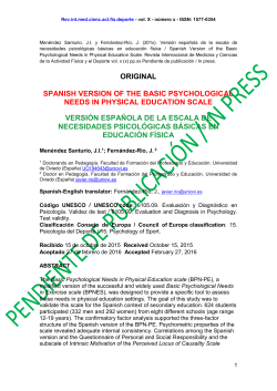 original spanish version of the basic psychological needs in physical