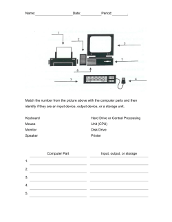 Match the number from the picture above with the computer parts