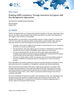 Enabling GDPR Compliance Through Innovative Encryption AND