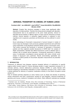 Aerosol transport in a model of human lungs