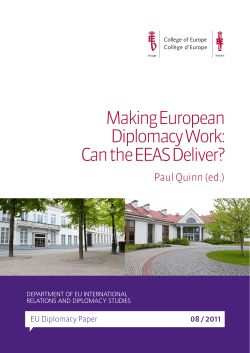 Making European Diplomacy Work: Can the
