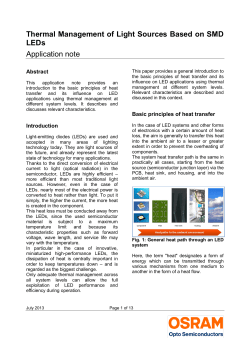 Thermal Management of Light Sources Based on SMD LEDs