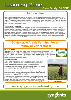 Sustainable Arable Farming For an Improved Environment