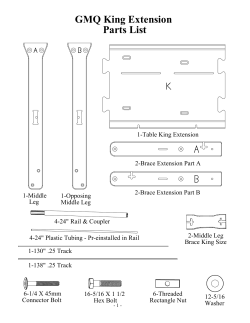 GMQ King Extension Parts List