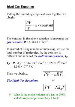 Ideal Gas Equation