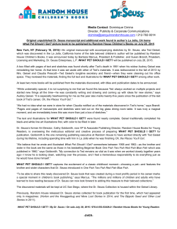 Full Text of Announcement From Random House