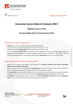 Consumer price index of January 2017
