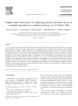 Doppler radar observation, CG lightning activity and