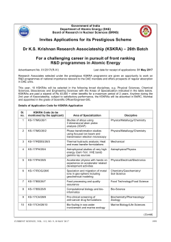 Invites Applications for its Prestigious Scheme Dr