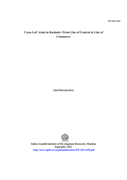 Cross-LoC trade in Kashmir: From Line of Control to Line of
