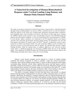 A Numerical Investigation of Human Biomechanical