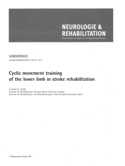 Cyclic movement training of the lower limb in stroke