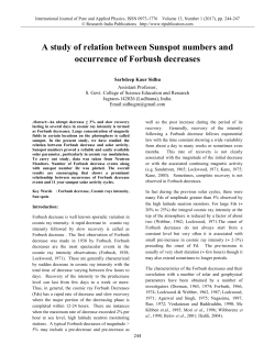 A study of relation between Sunspot numbers and occurrence of