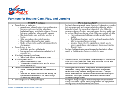 Furniture for Routine Care, Play, and Learning