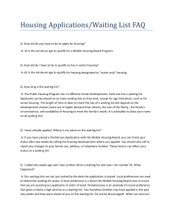 Housing Applications/Waiting List FAQ