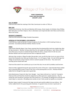 PARKS COMMISSION PUBLIC MEETING MINUTES JANUARY 6