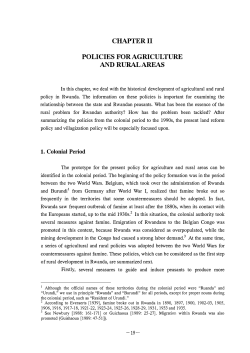 Policies for Agriculture and Rural Areas