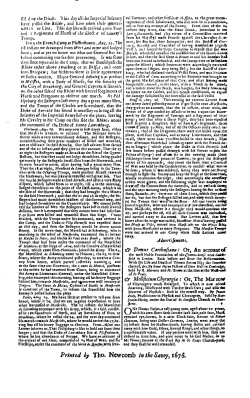 Printed by Tho. Newcomb in the Savoy, 167