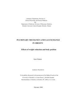 PULMONARY MECHANICS AND GAS EXCHANGE IN OBESITY