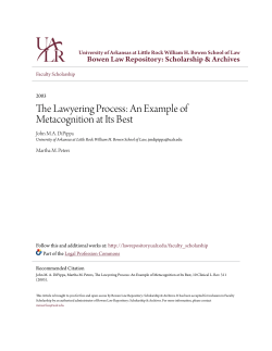 The Lawyering Process: An Example of Metacognition at Its Best