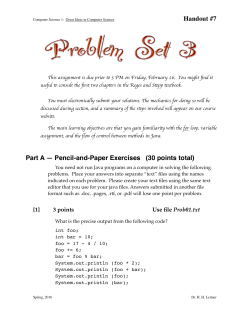 Handout #7 Part A &mdash; Pencil-and-Paper Exercises (30