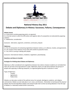 National History Day 2011 Debate and Diplomacy
