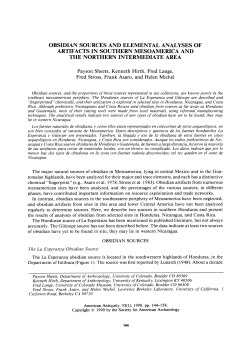 Obsidian Sources and Elemental Analyses of Artifacts in Southern
