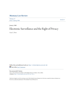 Electronic Surveillance and the Right of Privacy