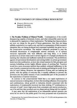 The economics of exhaustible resources