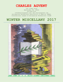 CHARLES AGVENT WINTER MISCELLANY 2017