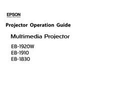 EPSON EB-1920W/1910/1830 Projector Operation Guide