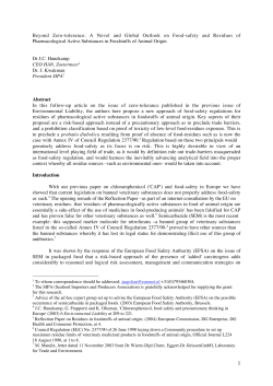 Beyond Zero-tolerance: A Novel and Global Outlook on Food
