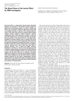 The Neural Bases of the Lexical Effect: An fMRI