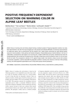 positive frequencydependent selection on warning