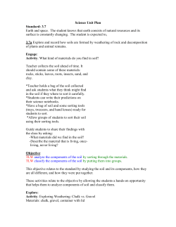 Science Unit Plan Standard: 3.7 Earth and space. The student